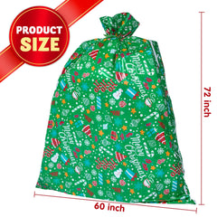 2-Piece Christmas Jumbo Bicycle Bags, Red & Green, 72x60 Inches