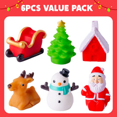 6 Pack Christmas Light Up Bath Toys