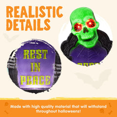3D Plastic Tombstone for Outdoor Halloween Graveyard Decor
