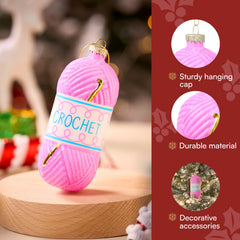 Small Crochet Christmas Glass Ornament