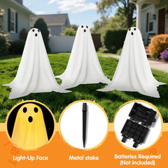 3Pcs Halloween Outdoor Ghost Pathway Lights