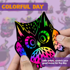 120 Pcs Halloween Rainbow Scratch Art Crafts for Kids