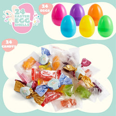 24 Pack Easter Candy-Filled Plastic Eggs
