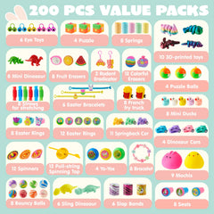 200 Prefilled Easter Eggs with Assorted Toys - Bulk Pack