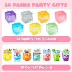 28 Valentine's Day Cards with Ice Cube Shaped Malt Sugar Squeeze Balls