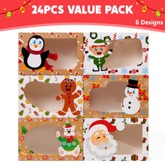 24-Pack Christmas Cookie Boxes with Window