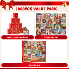 1000-Piece 24-Day Christmas Advent Calendar Puzzles