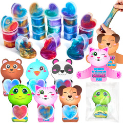 30 Valentine's Day Galaxy Slime Toys with Cute Themed Cards