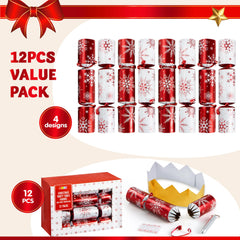 12 Pack Red White Snowflake Christmas Party Table Favors