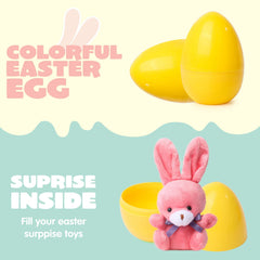 24 Plush Bunny Easter Eggs, 3.2 Inches, Prefilled