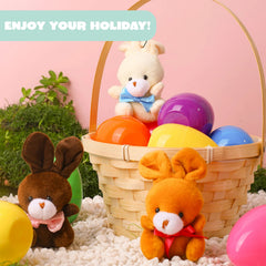 24 Plush Bunny Easter Eggs, 3.2 Inches, Prefilled