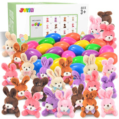 24 Plush Bunny Easter Eggs, 3.2 Inches, Prefilled