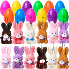 24 Plush Bunny Easter Eggs, 3.2 Inches, Prefilled