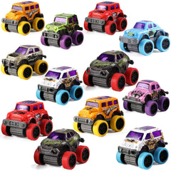 12-Pack 3.8-Inch Easter Eggs with Pull-Back Monster Cars & Trucks for Egg Hunts