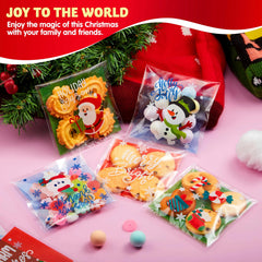 300-Pack Christmas Cellophane Candy Treat Bags