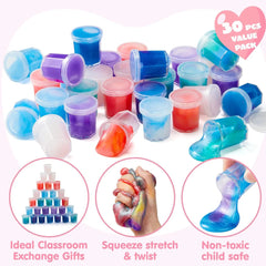 30 Pack Fantasy Slime with Cards - Stress Relief Fidget Toy