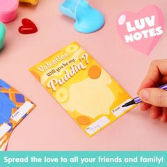 30 Packs 6 Designs Valentine's Day Cards with Butter Slime Stress Relief Fidget Toys
