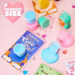 30 Packs 6 Designs Valentine's Day Cards with Butter Slime Stress Relief Fidget Toys