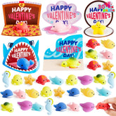 30-Pack Valentine's Day Cards with Mochi Squishy Toys for Kids' Exchange Prizes