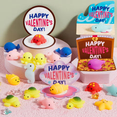 30-Pack Valentine's Day Cards with Mochi Squishy Toys for Kids' Exchange Prizes