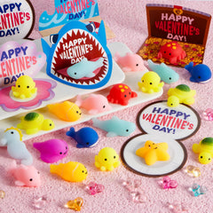 30-Pack Valentine's Day Cards with Mochi Squishy Toys for Kids' Exchange Prizes