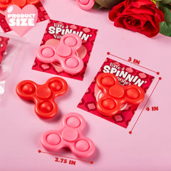 30 Pack Valentine's Day Cards with Fidget Spinners for Kids School Prizes