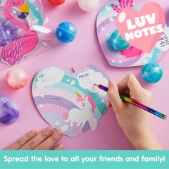 30-Pack Valentine's Day Cards with Rainbow Slime Fidget Toys for Classroom Exchange