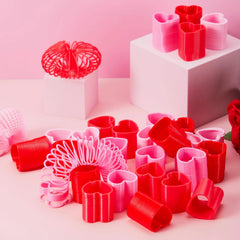 30 Packs Valentine's Day Multi-Color Heart Coil Springs Toys for Kids Classroom Exchange