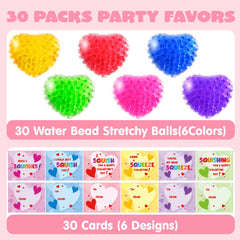 30 Packs Valentine's Day Water Droplet Heart Balls with Hangers