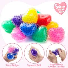 30 Packs Valentine's Day Water Droplet Heart Balls with Hangers