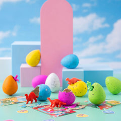 30 Packs Valentine's Day Cards with Hatch Growing Dinosaur Eggs Toys and Hangers for Classroom Exchange Gifts