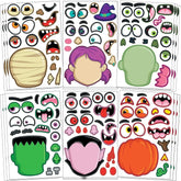 JOIN 30-Pack Halloween Make-a-Face Sticker Sheets (6 Styles)