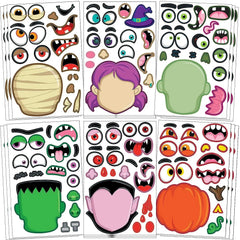 JOIN 30-Pack Halloween Make-a-Face Sticker Sheets (6 Styles)