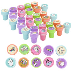 30-Pack Unicorn Stamper Filled Hearts with Valentine's Day Cards for Kids Classroom Exchange Gifts