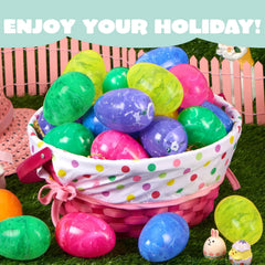 30 Iridescent Plastic Easter Eggs (3.15") for Hunt & Party