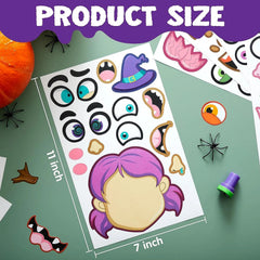 JOIN 30-Pack Halloween Make-a-Face Sticker Sheets (6 Styles)
