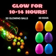 30Pcs Multicolor Glow Balls Prefilled Easter Eggs