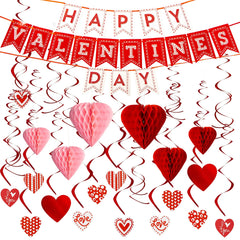 31-Piece Valentine's Day Banner with Paper Flowers