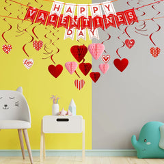 31-Piece Valentine's Day Banner with Paper Flowers