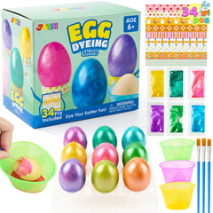34-Piece Easter Egg Dye DIY Kit for Kids Activities & Parties