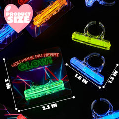 36 Valentine's Day Gift Cards with Glow-in-the-Dark Rings