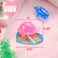 36 Pack Valentine's Day Heart Cards with Squishy Water Toys for Classroom Exchange