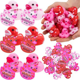 36 Pcs Kids Valentine's Day Cards with Rubber Ducks - Classroom Exchange Gifts