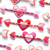 36-Pack Valentine's Day Arrow Pencils with Cards for Kids Classroom Exchange Gifts