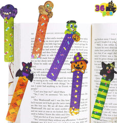 36 Pcs 6 Designs Halloween Bookmark Rulers