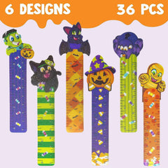 36 Pcs 6 Designs Halloween Bookmark Rulers