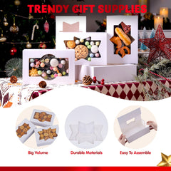 36 Pcs Plain White Christmas Cookie Boxes