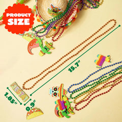 36-Pack Cinco de Mayo Beaded Necklaces for Party Decorations