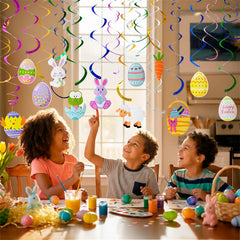 36 Pcs Easter Foil Swirl Hanging Decor for Party & Home