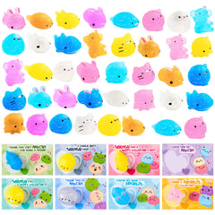 36-Pack Valentine's Day Gift Cards with Glitter Mochi Squishy Toys